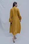 Shop_Bohame_Yellow Tencel Pleated Dress _at_Aza_Fashions