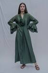 Buy_Bohame_Green Tencel Pleated Dress _at_Aza_Fashions