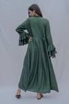 Shop_Bohame_Green Tencel Pleated Dress _at_Aza_Fashions