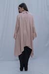 Shop_Bohame_Pink Tencel Asymmetric Bell Sleeve Shirt _at_Aza_Fashions