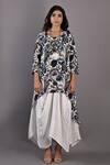 Buy_Bohame_Multi Color Crepe Printed Floral Round Marguerite Cowl Dress _Online_at_Aza_Fashions