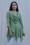 Buy_Bohame_Green Tencel Dream Cowl Top _at_Aza_Fashions