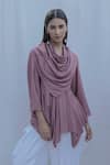 Buy_Bohame_Purple Tencel Cowl Tunic _at_Aza_Fashions