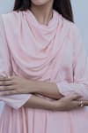 Bohame_Peach Tencel Cowl Tunic _at_Aza_Fashions