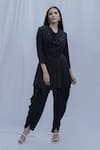 Bohame_Black Tencel Cowl Tunic _Online_at_Aza_Fashions