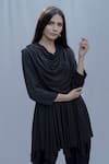 Buy_Bohame_Black Tencel Cowl Tunic _Online_at_Aza_Fashions