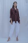 Buy_Bohame_Brown Tencel Dream Cowl Top _Online_at_Aza_Fashions