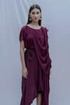 Buy_Bohame_Purple Tencel Asymmetric Dress _at_Aza_Fashions