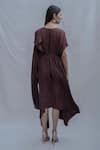 Shop_Bohame_Brown Tencel Asymmetric Dress _at_Aza_Fashions