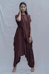 Buy_Bohame_Brown Tencel Asymmetric Dress _Online_at_Aza_Fashions