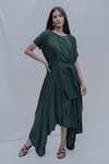 Buy_Bohame_Green Tencel Asymmetric Dress _at_Aza_Fashions