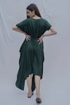 Shop_Bohame_Green Tencel Asymmetric Dress _at_Aza_Fashions