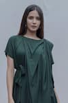 Shop_Bohame_Green Tencel Asymmetric Dress _Online_at_Aza_Fashions