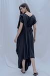 Shop_Bohame_Black Tencel Asymmetric Dress _at_Aza_Fashions