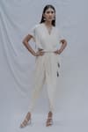 Buy_Bohame_White Handloom Cotton Rika Jumpsuit _at_Aza_Fashions