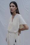 Buy_Bohame_White Handloom Cotton Rika Jumpsuit _Online_at_Aza_Fashions