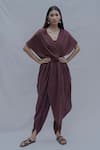 Buy_Bohame_Brown Handloom Cotton Rika Jumpsuit _at_Aza_Fashions