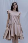 Buy_Bohame_Gold Satin Silk Carla Dress _at_Aza_Fashions