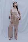 Buy_Bohame_Gold Satin Silk Merlyn Jumpsuit _at_Aza_Fashions