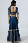 Shop_Bohame_Blue Chanderi Silk Scoop Neck Lehenga Set _at_Aza_Fashions