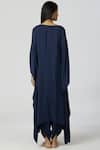Shop_Bohame_Blue Cotton Silk V Neck Embellished Kaftan Dhoti Pant Set_at_Aza_Fashions