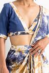 Bohame_Beige Crepe Arcadia Pre-draped Saree Set_Online_at_Aza_Fashions