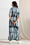 Shop_Bohame_Beige Muslin Silk Embroidery Band Amira Tie Dye Maxi Dress _at_Aza_Fashions