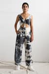 Buy_Bohame_Black Muslin Silk V Neck Fianna Tie Dye Jumpsuit _at_Aza_Fashions