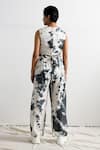 Shop_Bohame_Black Muslin Silk Cowl Helen Tie Dye Co-ord Pant Set _at_Aza_Fashions