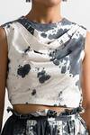 Buy_Bohame_Black Muslin Silk Cowl Helen Tie Dye Co-ord Pant Set _Online_at_Aza_Fashions