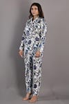 Bohame_Off White Cotton Satin Printed Floral Notched Erica Jacket And Pant Set _Online_at_Aza_Fashions