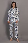 Buy_Bohame_Off White Cotton Satin Printed Floral Notched Erica Jacket And Pant Set _Online_at_Aza_Fashions