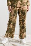 Buy_Bohame_Beige Linen Jane Tie Dye Co-ord Pant Set _Online_at_Aza_Fashions
