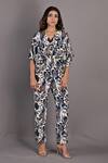 Buy_Bohame_Off White Crepe Printed Floral V Neck Zinnia Jumpsuit _at_Aza_Fashions