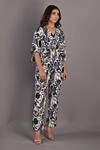 Bohame_Off White Crepe Printed Floral V Neck Zinnia Jumpsuit _Online_at_Aza_Fashions