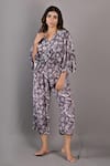 Bohame_Purple Crepe Printed Floral V Neck Winika Jumpsuit _Online_at_Aza_Fashions