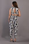 Shop_Bohame_Off White Crepe Printed Floral Cape Open Cynthia And Dhoti Pant Set _Online_at_Aza_Fashions