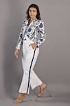 Buy_Bohame_Off White Cotton Satin Printed Floral Jacket Notched Cliantha And Pant Set _at_Aza_Fashions