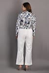 Shop_Bohame_Off White Cotton Satin Printed Floral Jacket Notched Cliantha And Pant Set _at_Aza_Fashions