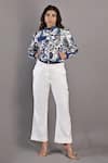 Buy_Bohame_Off White Cotton Satin Printed Floral High Magnolia Bomber Jacket And Pant Set _at_Aza_Fashions