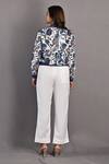 Shop_Bohame_Off White Cotton Satin Printed Floral High Magnolia Bomber Jacket And Pant Set _at_Aza_Fashions