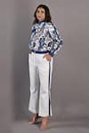 Buy_Bohame_Off White Cotton Satin Printed Floral High Magnolia Bomber Jacket And Pant Set _Online_at_Aza_Fashions