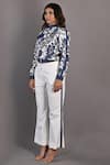 Shop_Bohame_Off White Cotton Satin Printed Floral High Magnolia Bomber Jacket And Pant Set _Online_at_Aza_Fashions