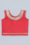 Shop_Byb Premium_Red Cotton Printed Lehenga Set For Girls_at_Aza_Fashions