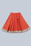 Buy_Byb Premium_Red Cotton Printed Lehenga Set For Girls_Online_at_Aza_Fashions