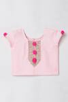 Shop_Byb Premium_Pink Embroidered Lehenga Set For Girls_at_Aza_Fashions
