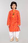 Buy_Byb Premium_Orange 100% Cotton Printed Bandhani Kurta Set _Online_at_Aza_Fashions