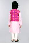 Shop_Byb Premium_Pink Embroidered Bundi And Kurta Set For Boys_at_Aza_Fashions