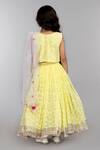 Shop_Byb Premium_Yellow Floral Lace Pattern Lehenga Set For Girls_at_Aza_Fashions