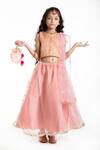 Buy_Byb Premium_Pink Floral Pattern Blouse Lehenga Set For Girls_Online_at_Aza_Fashions